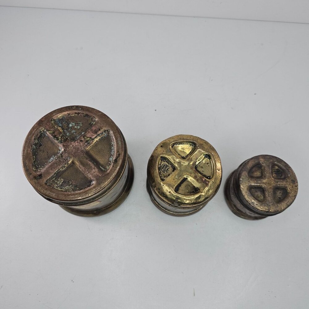 Vintage Brass Seer Measures Oriental Metal Pressing Works Bombay India Punjab - Picture 11 of 16